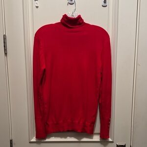 Zara Men's Bold Red Turtleneck Sweater